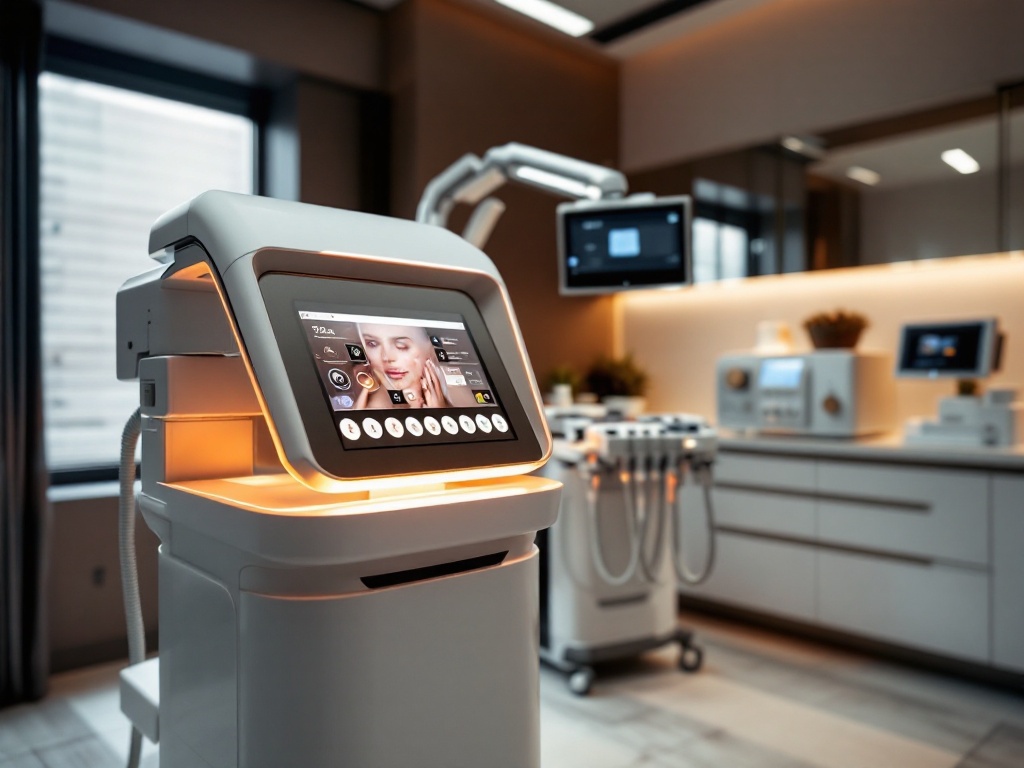 A modern picosecond laser machine in a contemporary dermatology clinic